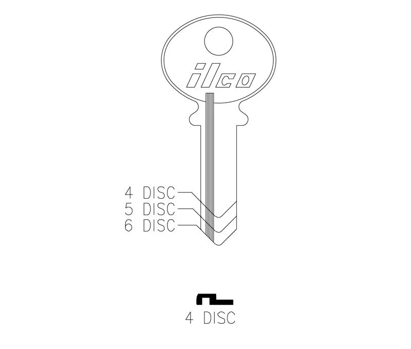 Key Blank 1000H (4 Disc)