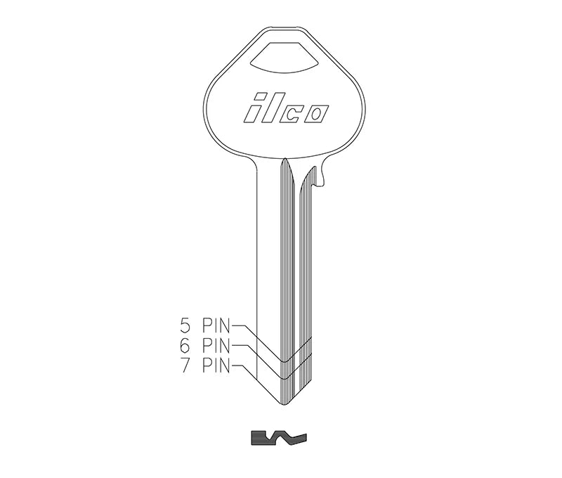 Key Blank 1011D1 RU45 (5 Pin)