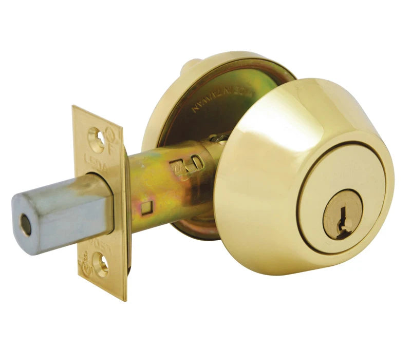 LSDA GRADE 3 Brass DEADBOLT WEISER KEYWAY REMOVABLE CYLINDER