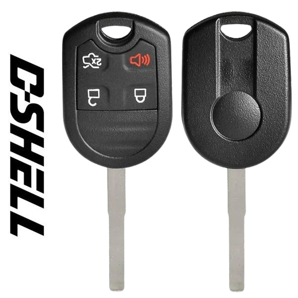 2012-2019 Ford / 4-Button Remote Head Key / D-SHELL / HU101 (Aftermarket) RHS-D-062