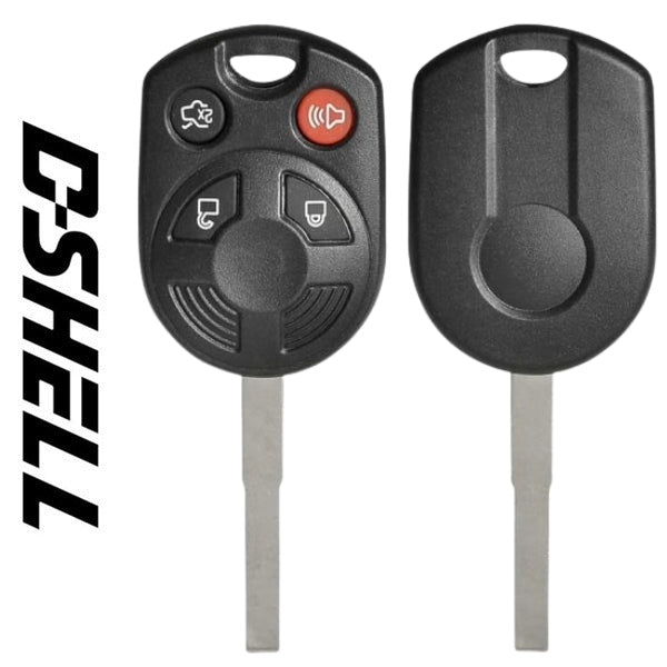 2012-2020 Ford / 4-Button Remote Head Key / D-SHELL / HU101 (Aftermarket) RHS-D-068