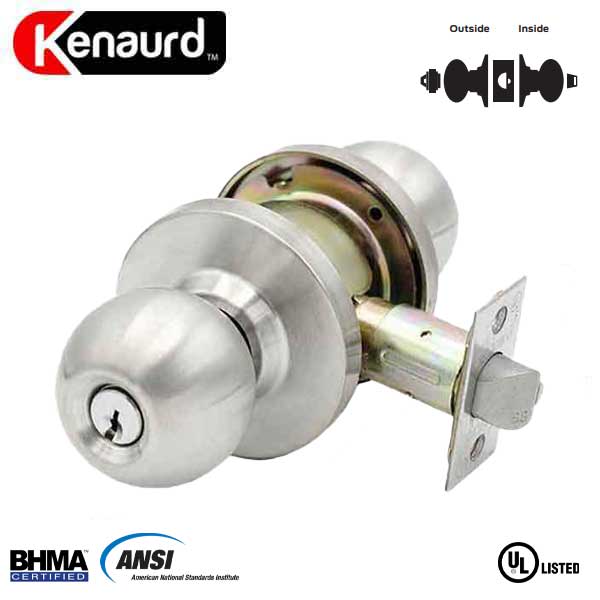 Kenaurd Silver Commercial Entry Lockset Schlage keyway
