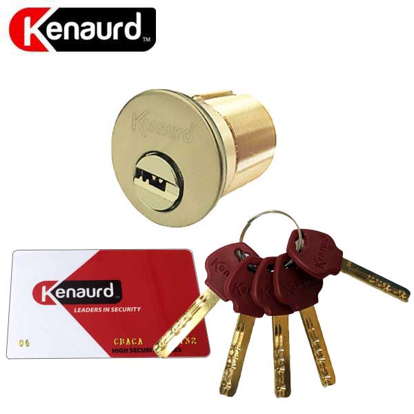 Kenaurd Shiny Brass High Security 1-1/4 Mortise Cylinder