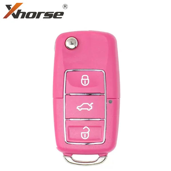 Xhorse – Volkswagen B5 Type / XKB502EN / 3-Button Universal Flip Key Remote — PINK — (Wired)- XHS-XKB502EN