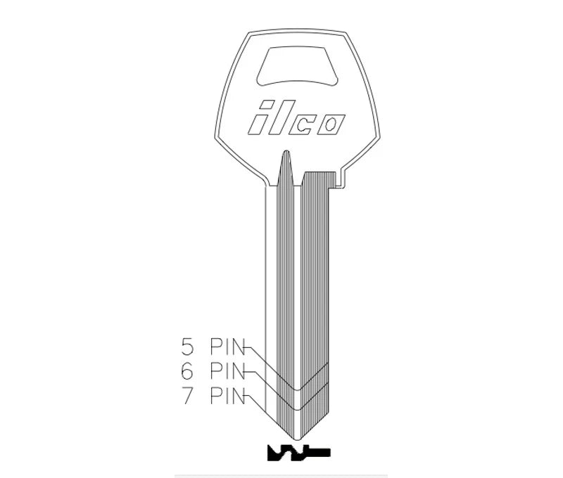 Key Blank A1001D2 CO108 (6 Pin)