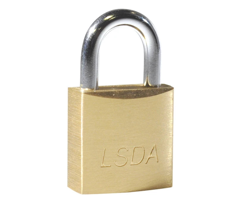 LSDA PADLOCK SOLID BRASS 20MM BODY 15/32" SHACKLE Keyed Different