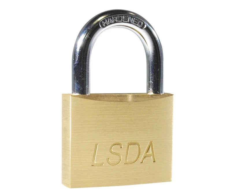 LSDA PADLOCK SOLID BRASS 50MM BODY 1-1/8" SHACKLE Keyed Alike