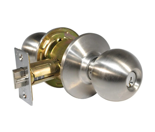 LSDA GRADE 2 ENTRY KNOB BALL 2-3/4"UL STAINLESS STEEL SCHLAGE C KEYWAY