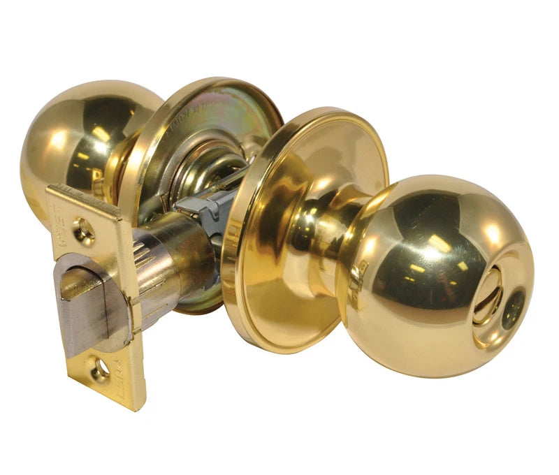 LSDA GRADE 3 PRIVACY KNOB BALL BRIGHT BRASS