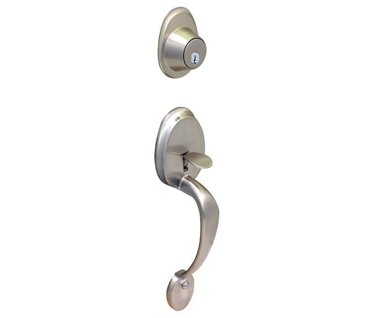 LSDA ENTRY HANDLESET WR5 KEYWAY EARLY AMERICAN SATIN NICKEL