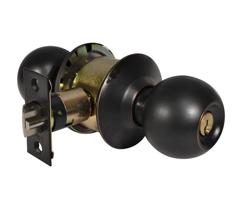 LSDA GRADE 3 ENTRY KNOB BALL ANTIQUE BRONZE WEISER KEYWAY