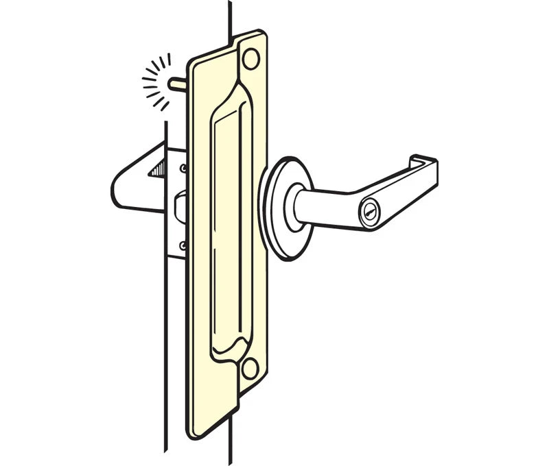 DON-JO 11" Satin Chrome Out Swing Pin Latch Protector