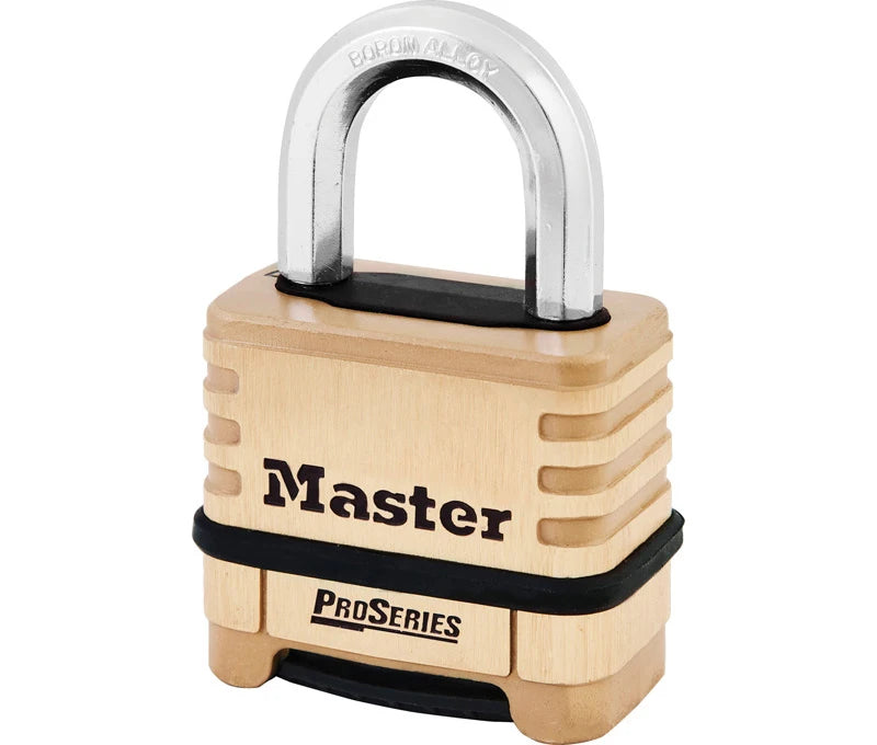 MASTER LOCK PADLOCK COMBINATION RESETTABLE BRASS COVERED 