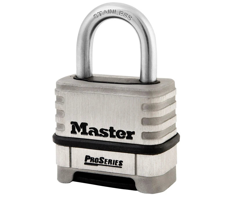 MASTER LOCK  COMBINATION PADLOCK  RESETTABLE STAINLESS STEEL COVERED