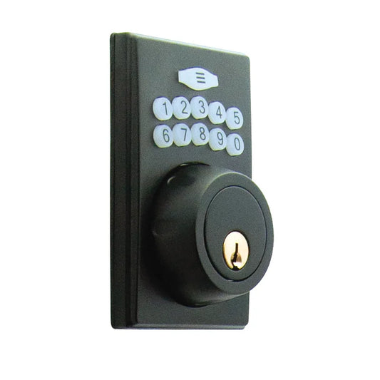 LSDA GRADE 3 ELECTRONIC DEADBOLT MATTE BLACK KWIKSET KEYWAY
