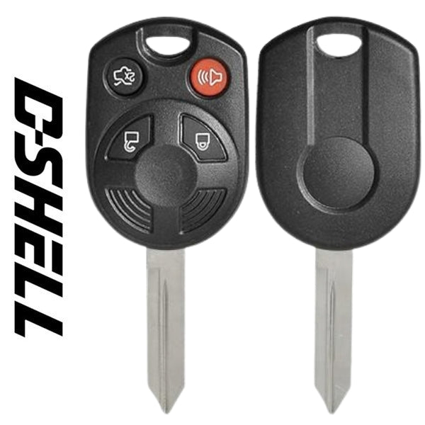 2013-2018 Ford / 4-Button Remote Head Key / D-SHELL / H72 (Aftermarket) RHS-D-066