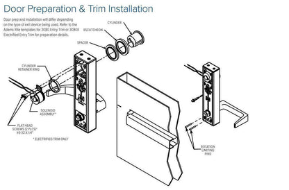 Adams Rite - 3080 - Narrow Stile - Entry Lever Trim - Satin stainless - Non-Handed ADR-3080-01
