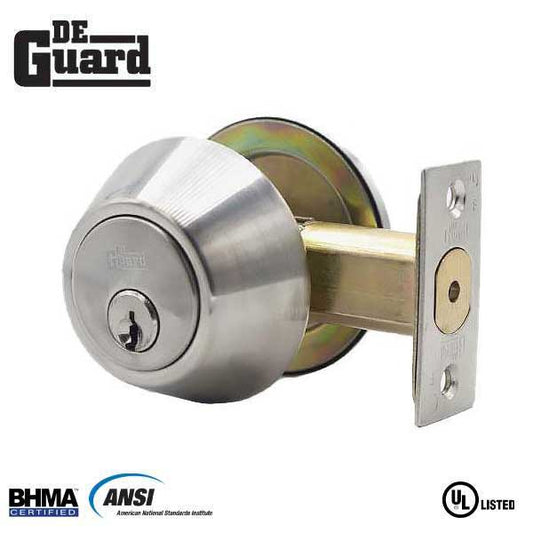 DeGuard Stainless Steel SC1 Keyway Single Cylinder Heavy Duty Deadbolt