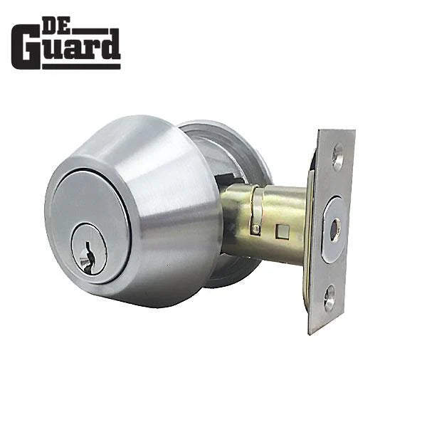 DeGuard Grade 2 Satin Chrome Double Cylinder Deadbolt SC4 Keyway