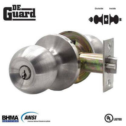 DeGuard Stainless Steel KW1 Keyway Entry Lockset