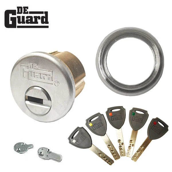 DeGuard Silver High Security 1" Rim/Mortise Cylinder DMRH-01-26D