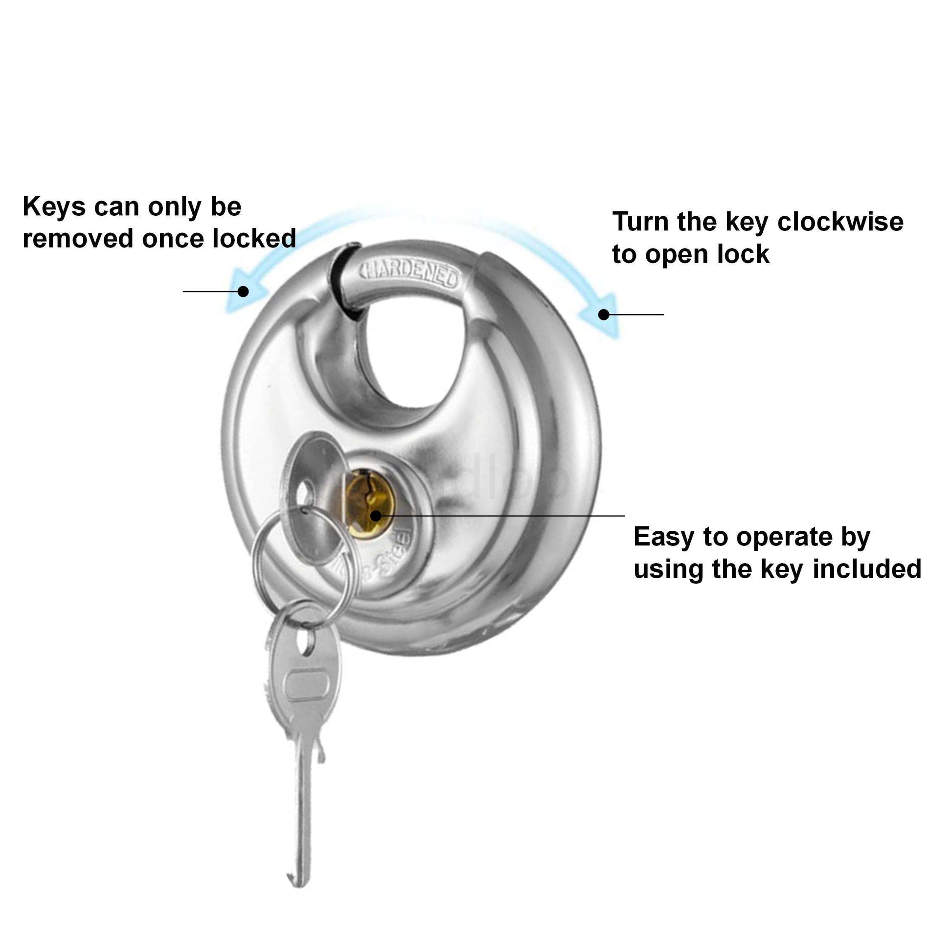 USA Waterproof Discus Padlock 70mm. (Keyed Alike 02)