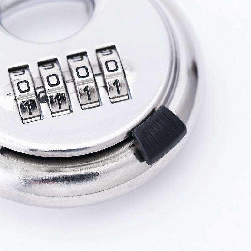 4-Digit Combination Disc Padlock — Hardened Steel Shackle, Keyless Outdoor Security