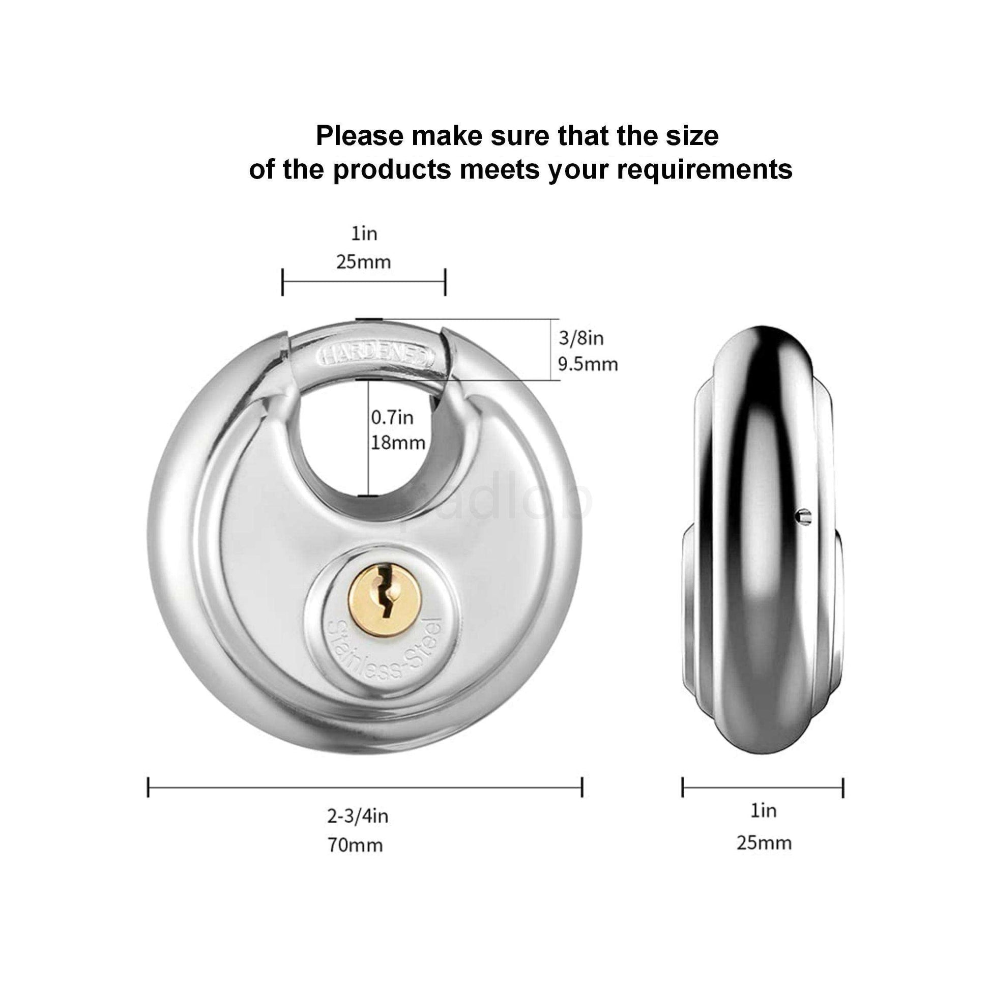 USA Waterproof Discus Padlock 70mm. (Keyed Alike 02)