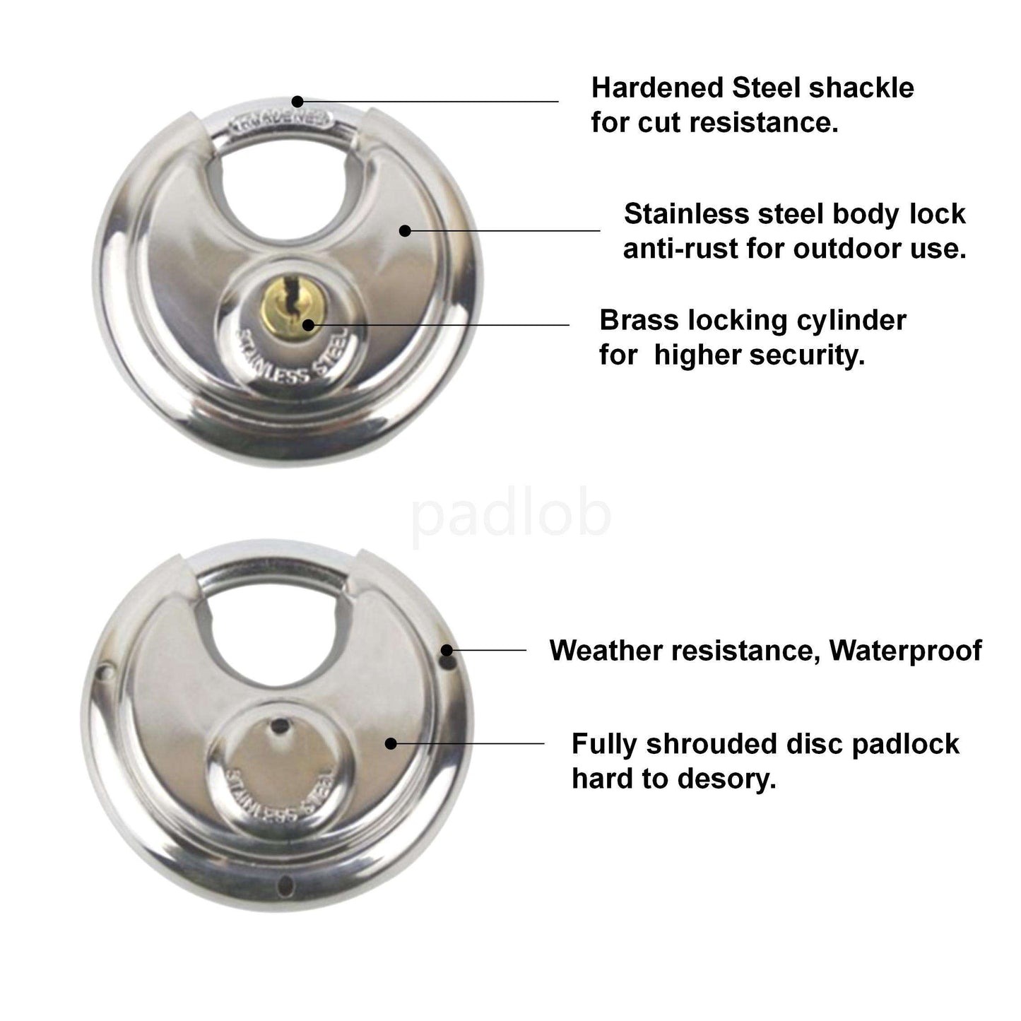 USA Waterproof Discus Padlock 70mm. (Keyed Alike 02)