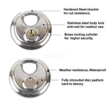 USA Waterproof Discus Padlock 70mm. (Keyed Alike 02)