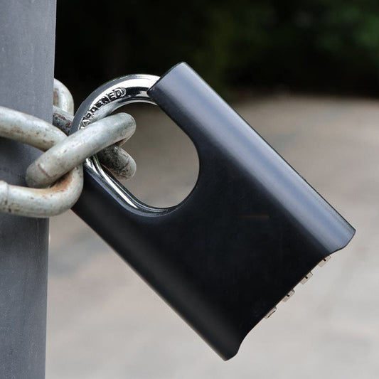 50mm 4 Digit Combination Protected Shackle Waterproof Anti-rusting Antitheft Heavy Duty Padlock - Black