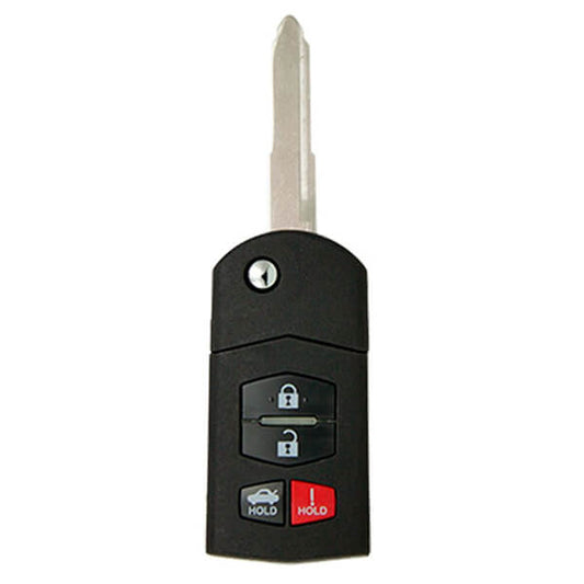 2006-2015 Mazda / 4-Button Flip Key / PN: G2YA-76-2GXB / BGBX1T478SKE125-01 (Aftermarket)
