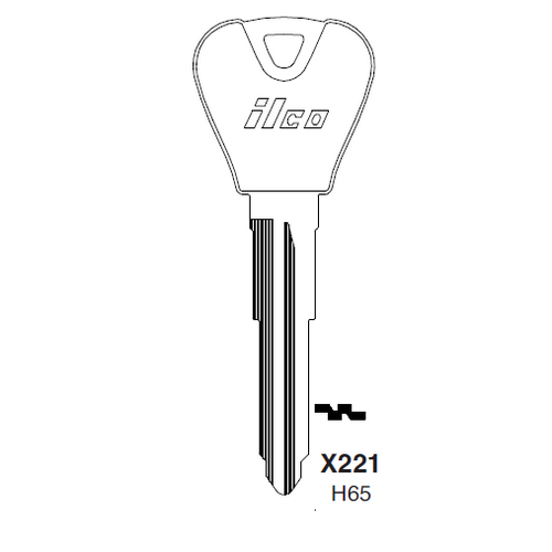 Vehicle key blank X221 H65