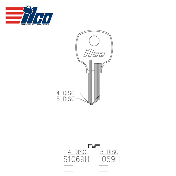 Key Blank S1069H (4 Disc) National Cabinet Key Blank