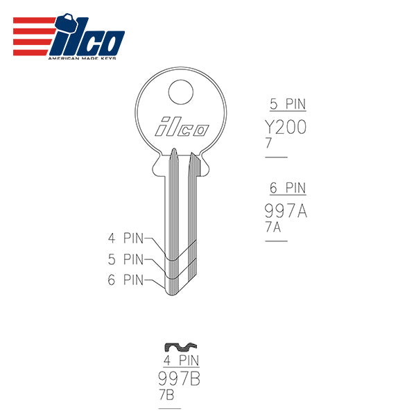Key Blank 997B (4 Pin)