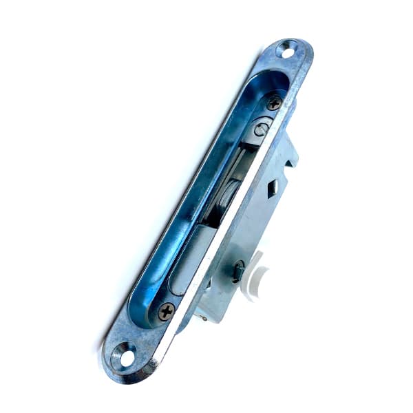 Patio Lock W/ Mortise and Key / Black/White Finish